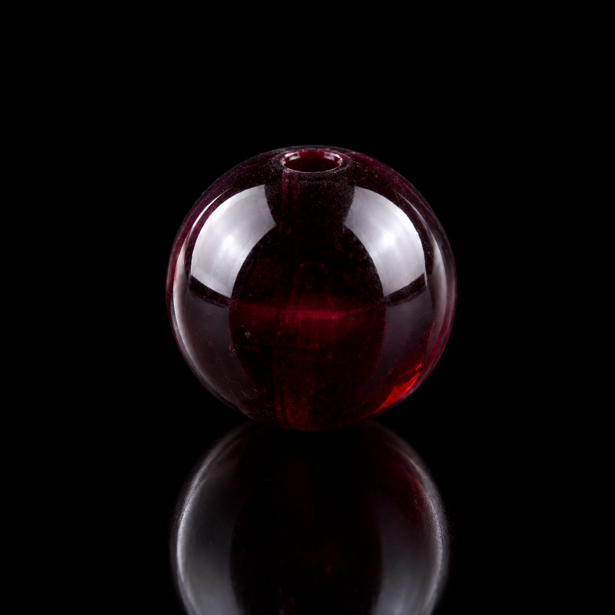 Natural Garnet Almandine round bead deep wine red gemstone